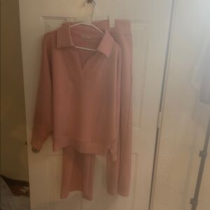 Zenana Blush V-Neck Sweater Set !